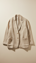 Blazer in lino relaxed con revers a dente
