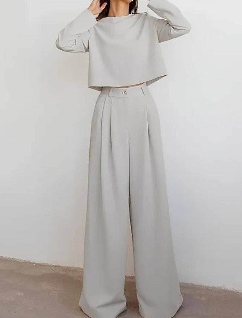 Ensemble de pantalon large uni sur mesure