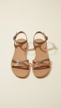 Minimalist Leather Sandals in Soft Taupe