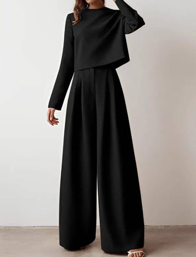 Ensemble de pantalon large uni sur mesure