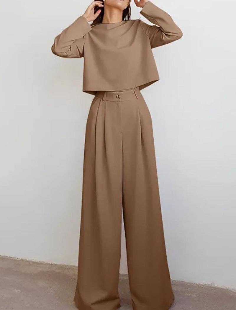 Ensemble de pantalon large uni sur mesure
